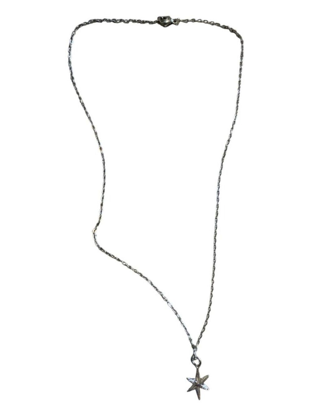 Star Pendant Necklace With Silver-Tone Chain & Cubic Zirconia Accent 18 Inches L